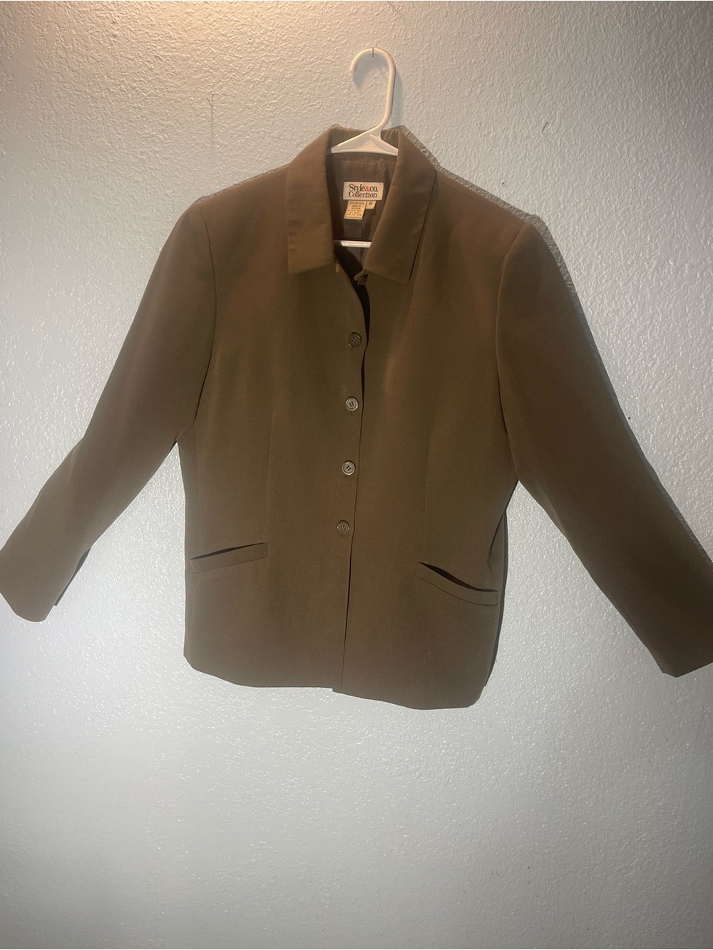 Style & Co. Green Button-Front Women's Blazer